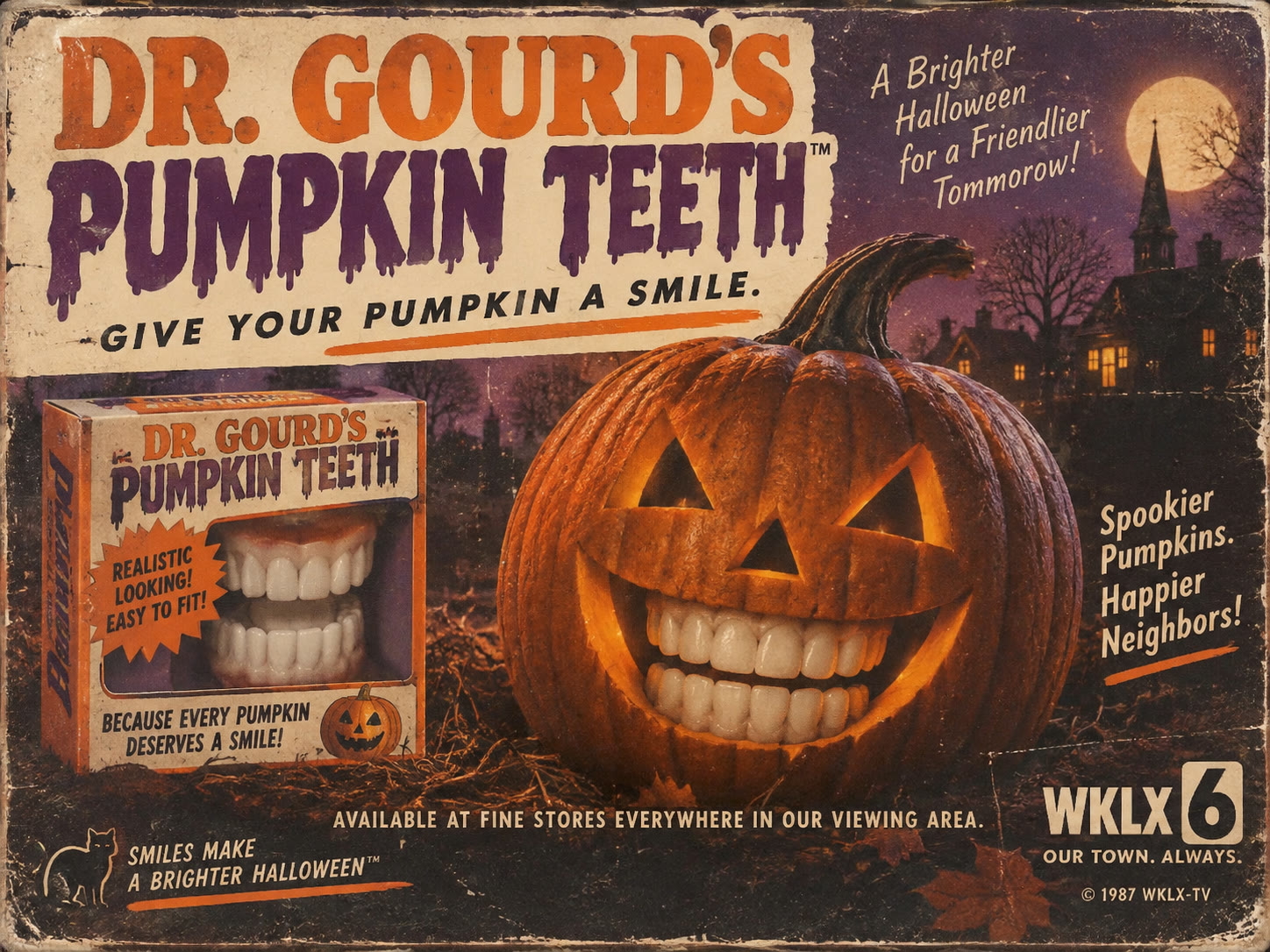 Vintage advertisement for Dr. Gourd’s Pumpkin Teeth